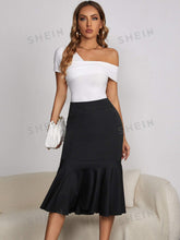 SXY Tie Back Mermaid Hem Skirt